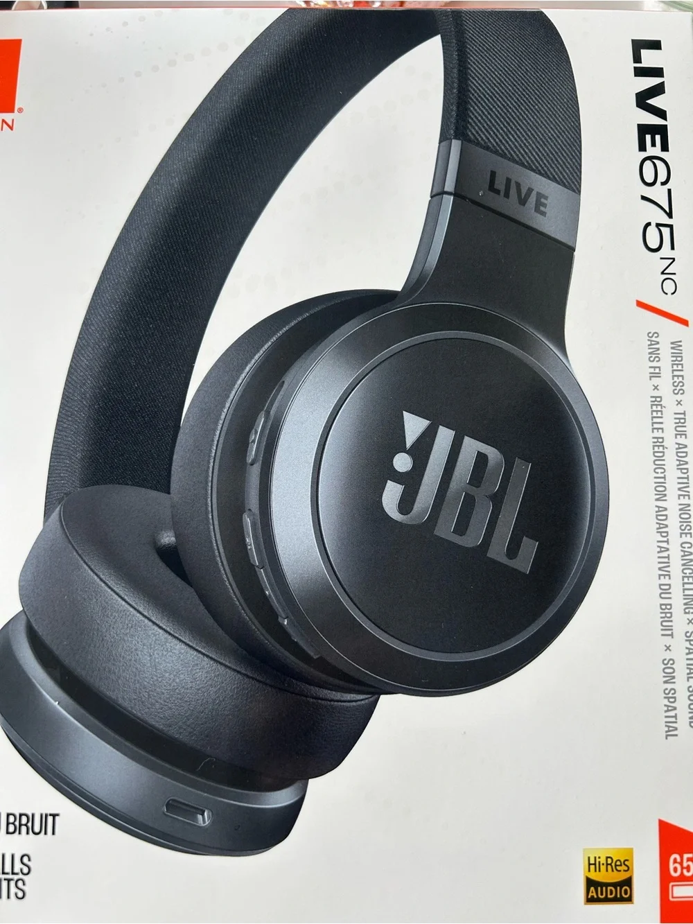 JBL Live 675NC Over-Ear Headphones - Black and Silver